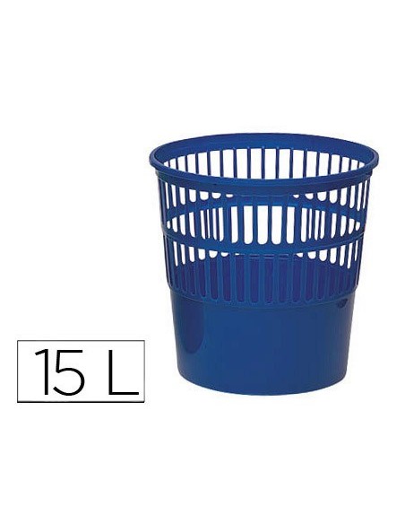 Papelera plastico q-connect 15 litros rejilla...
