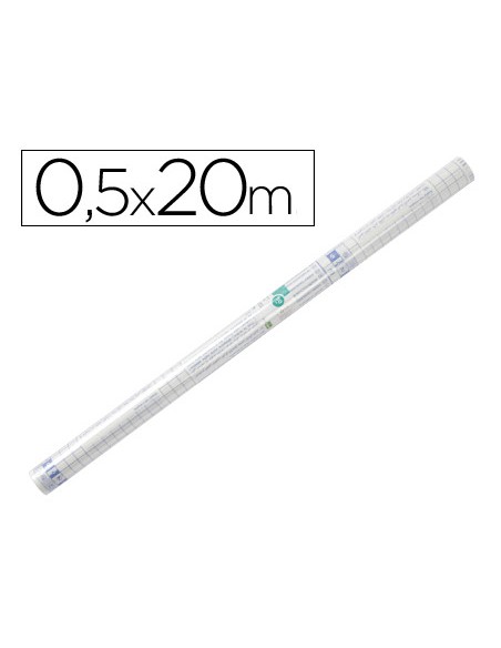 Rollo plastico adhesivo liderpapel 0.50x20 mt 80 mc removible