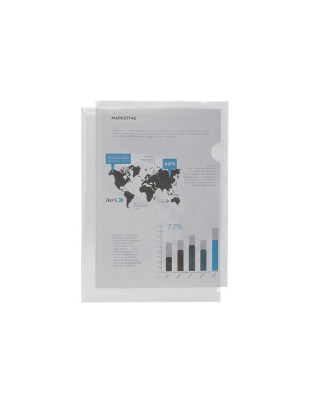 Carpeta liderpapel dossier uñero 44004 polipropileno din a4 incolora 20 hojas