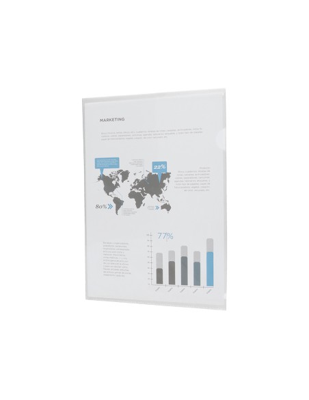 Carpeta liderpapel dossier uñero 44004 polipropileno din a4 incolora 20 hojas