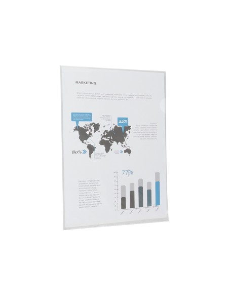 Carpeta liderpapel dossier uñero 44004 polipropileno din a4 incolora 20 hojas