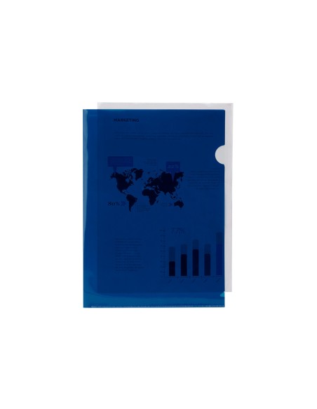 Carpeta liderpapel dossier uñero 44002 polipropileno din a4 azul 20 hojas
