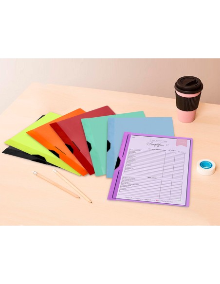 Carpeta liderpapel dossier pinza lateral 35365 polipropileno din a4 negra 30 hojas pinza deslizante