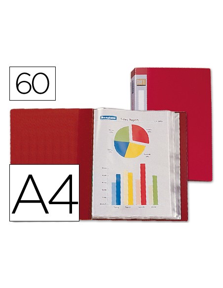 Carpeta liderpapel personaliza 31740 60 fundas polipropileno din a4 roja lomo personalizable