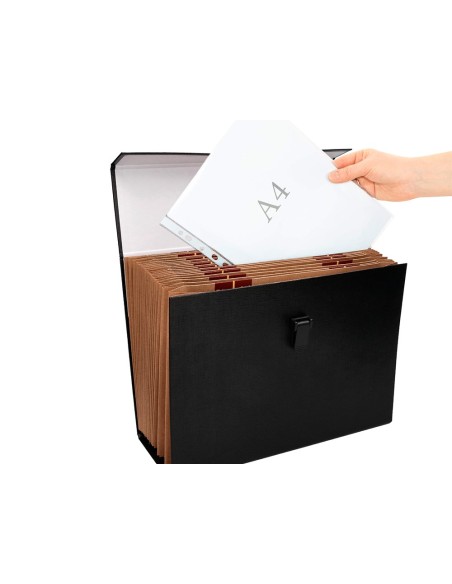 Maletin liderpapel con fuelle y asa carton...