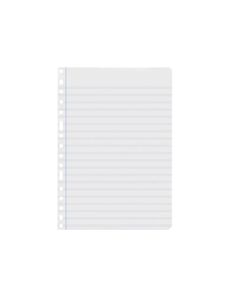 Recambio liderpapel folio 100 hojas 60g/m2 pauta 5ª 2.5mm con margen 16 taladros