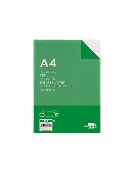 Recambio liderpapel a4 100 hojas 60g/m2...
