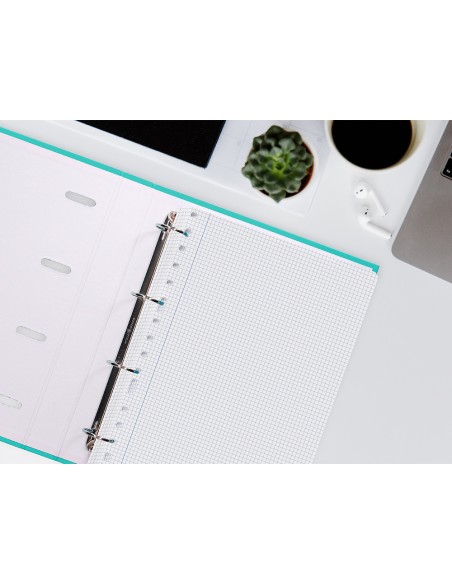 Recambio liderpapel a4 100 hojas 60g/m2 cuadro 4 mm con margen 16 taladros