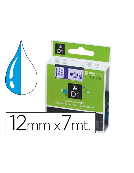 Cinta dymo 1000 azul-blanco 12mm x 7mt d1