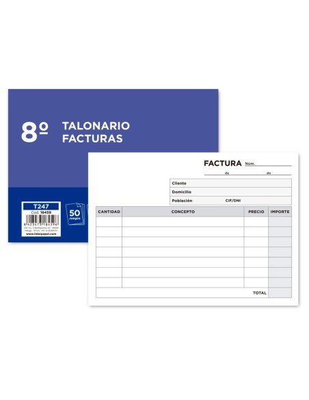 Talonario liderpapel facturas 8º original y...