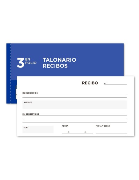 Talonario liderpapel recibos 3/fº apaisado...