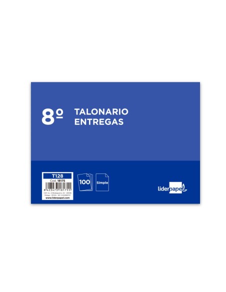 Talonario liderpapel entregas 8º original t128...