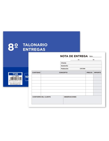 Talonario liderpapel entregas 8º original t128...