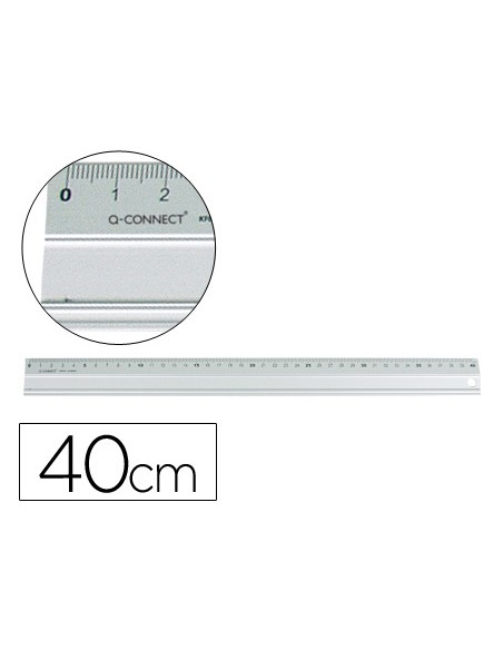 Regla q-connect metalica aluminio 40 cm