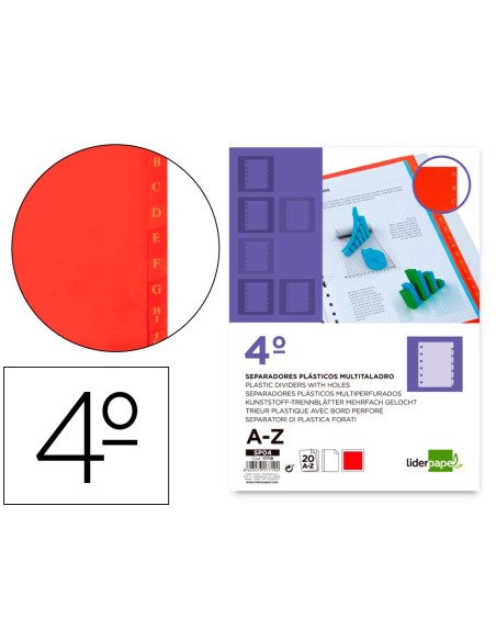 Separador liderpapel plastico alfabetico a-z...