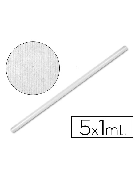 Papel kraft liderpapel blanco rollo 5x1 mt