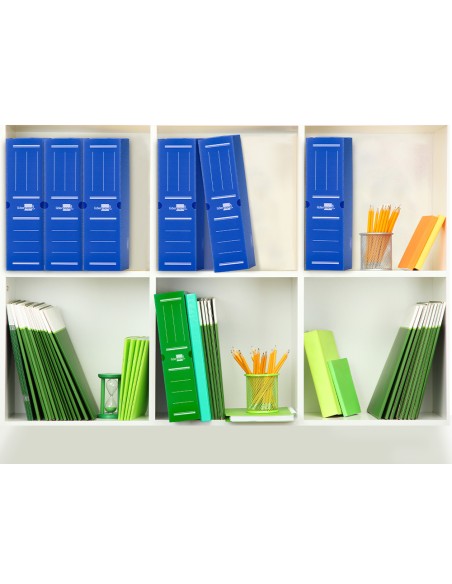 Caja archivo definitivo plastico liderpapel azul 360x260x100 mm