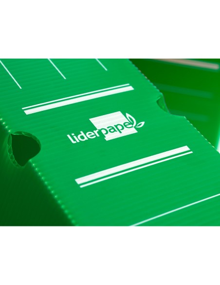 Caja archivo definitivo plastico liderpapel verde 360x260x100 mm