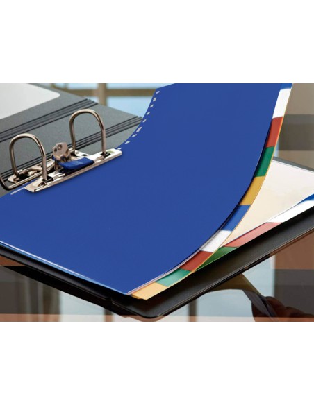 Separador liderpapel plastico juego de 10 separadores folio 16 taladros