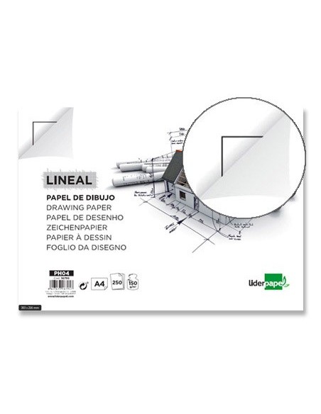 Papel dibujo liderpapel 210x297mm 150g/m2 con...