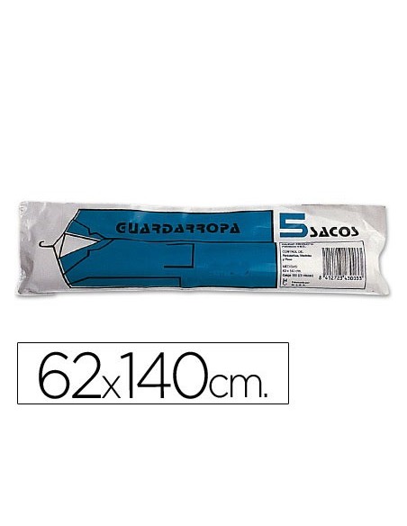 Saco guardarropa galga 100 62x140 cm rollo de 5...