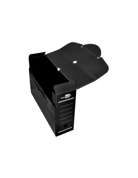 Caja archivo definitivo plastico liderpapel negro 360x260x100 mm