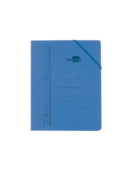Carpeta liderpapel gomas folio bolsa carton pintado azul
