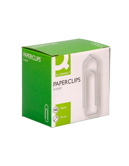 Clips niquelados q-connect nº4 50 mm caja de 100 unidades