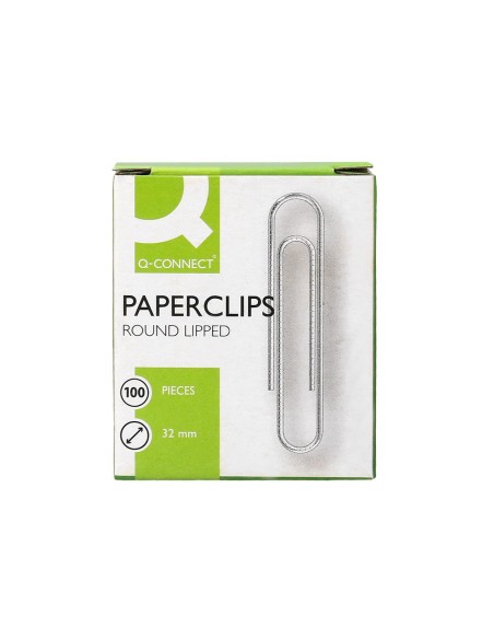 Clips niquelados q-connect nº 32 mm caja de 100...
