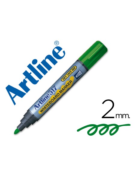 Rotulador artline pizarra ek-517 verde punta redonda 2 mm tinta de bajo olor