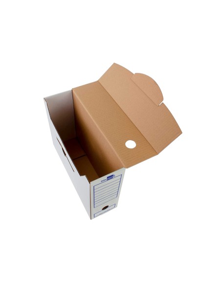 Caja archivo definitivo liderp apel 103 cuarto carton 100% reciclado 325g/m2 lomo 105 mm color blanco 278x105x213 mm