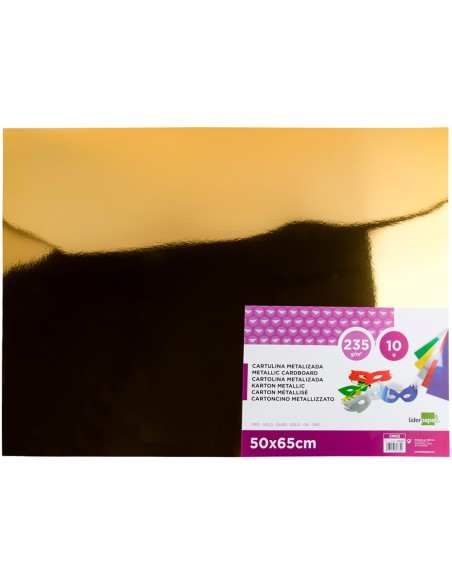 Cartulina liderpapel 50x65 cm 235g/m2 metalizada oro