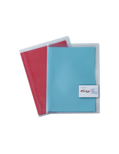 Carpeta dossier uñero plastico pardo folio transparente