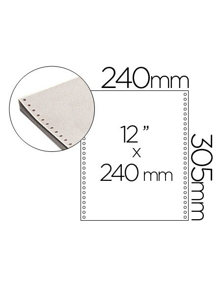 Papel continuo 240x12 blanco 2 hojas caja de...