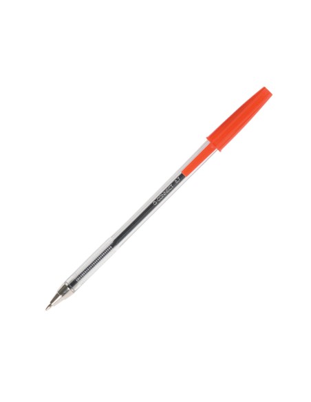 Boligrafo transparente q-connect rojo medio kf26041