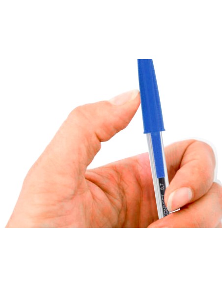Boligrafo transparente q-connect azul medio kf26039