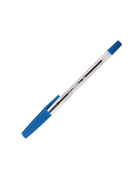 Boligrafo transparente q-connect azul medio kf26039