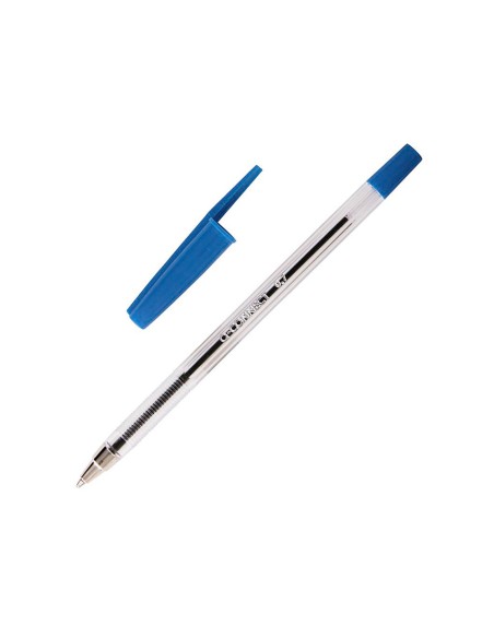 Boligrafo transparente q-connect azul medio kf26039