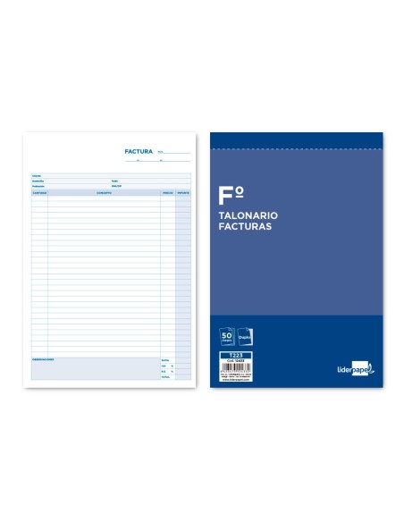 Talonario liderpapel facturas folio original y...