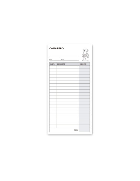 Talonario liderpapel camarero 3/fº original y 2...