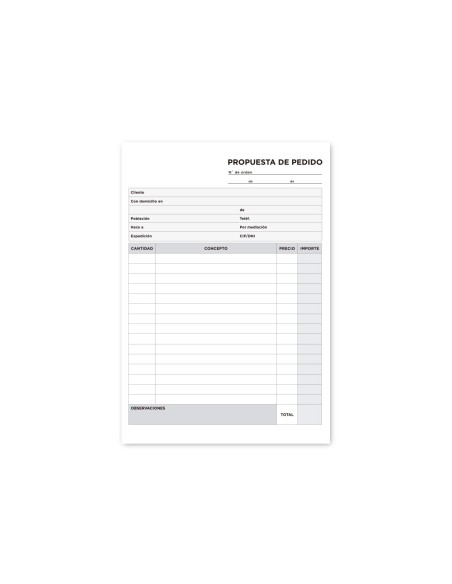 Talonario liderpapel pedidos cuarto original y 2 copias t322