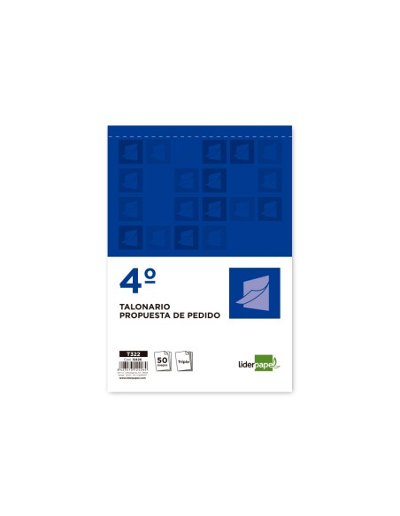 Talonario liderpapel pedidos cuarto original y 2 copias t322