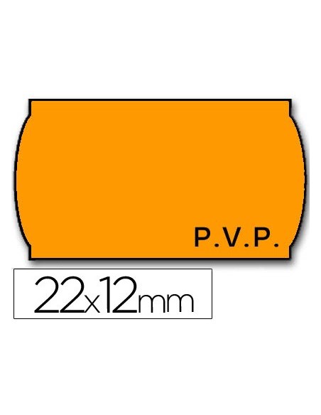 Etiquetas meto onduladas 22x12 mm pvp naranja...