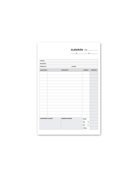 Talonario liderpapel albaran cuarto original t115