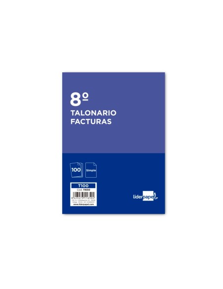Talonario liderpapel facturas 8º original t100...