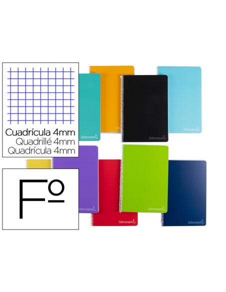 Cuaderno espiral liderpapel folio witty tapa...