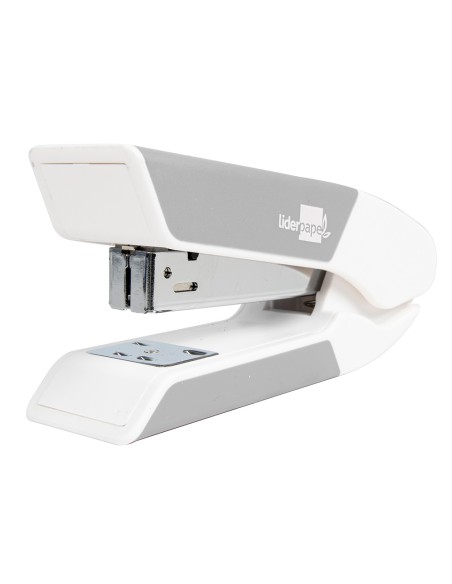 Grapadora liderpapel con regalo de extraegrapas y caja de 1000 grapas 26/6 capacidad 20h color gris
