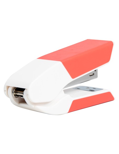 Grapadora liderpapel con regalo de extraegrapas y caja de 1000 grapas 26/6 capacidad 20h color coral