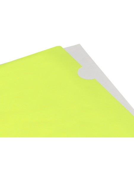 Carpeta liderpapel dossier uñero polipropileno din a4 amarillo fluor opaco 20 hojas