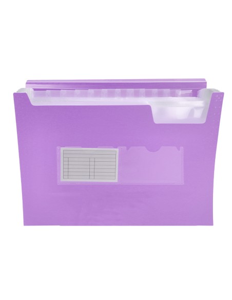 Carpeta liderpapel clasificador fuelle polipropileno din a4 lavanda opaco 13 departamentos